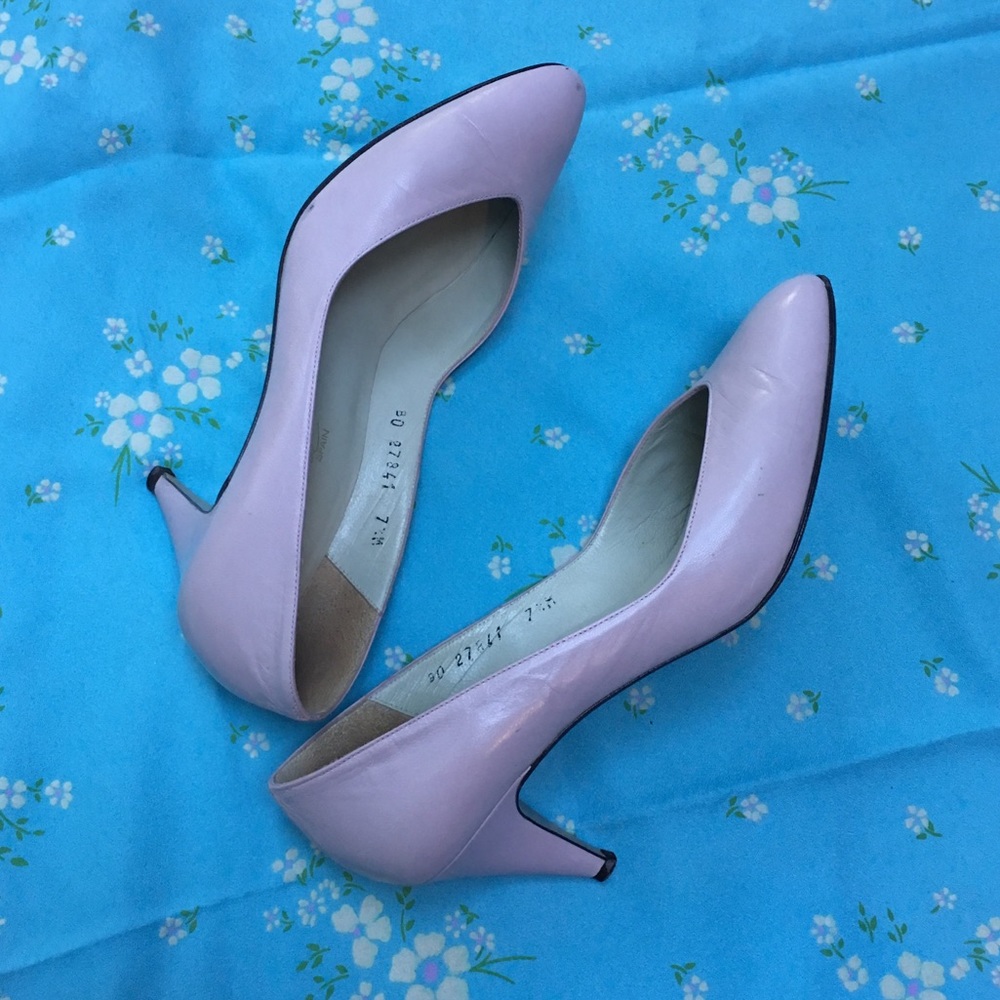 Vintage Blush Mauve Leather Heels